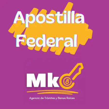 Apostilla Federal (Actas de nacimiento, doc. Escolares, Constancia de antecedentes penales federales, etc.) 